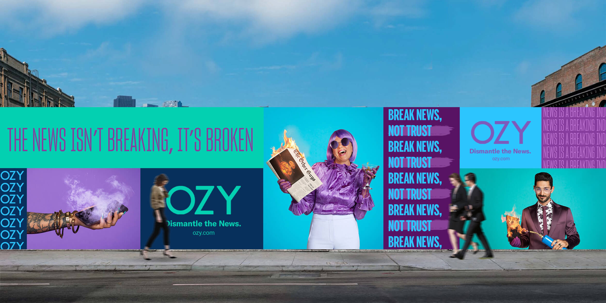 A street view of the Ozy ad campaign